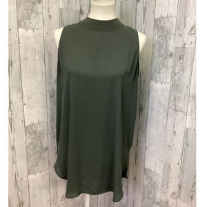 LOFT Olive Green Mock Neck Sleeveless Tank
